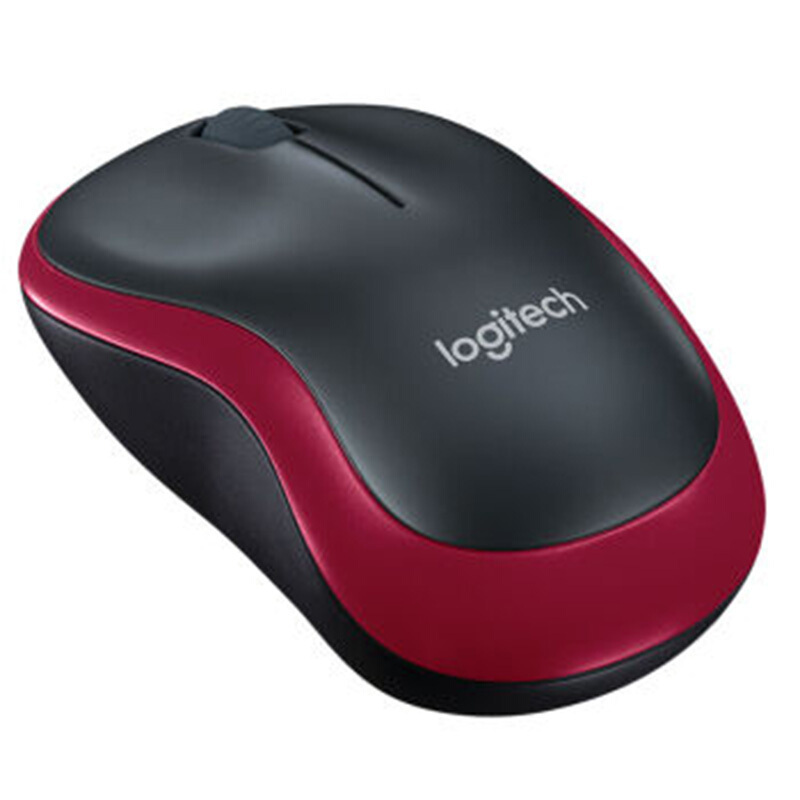罗技(Logitech) 无线鼠标 M186 对称鼠标 带无线2.4G接收器 红色