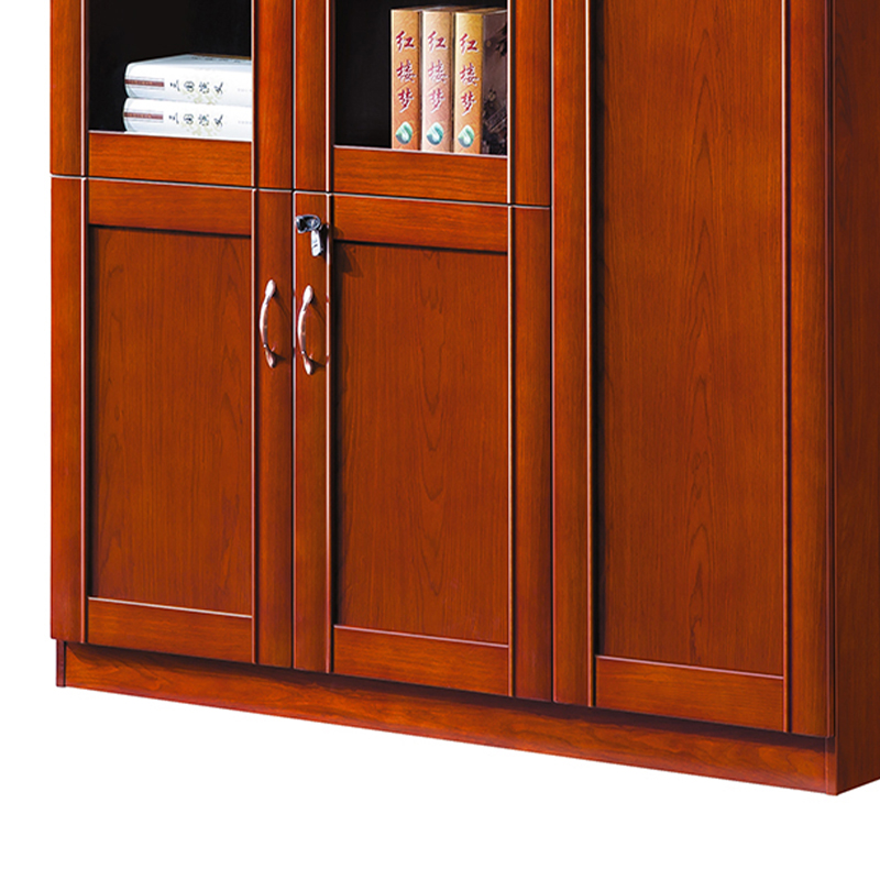 臻远ZY051412木质文件柜油漆贴木皮资料柜书柜 三门高清大图