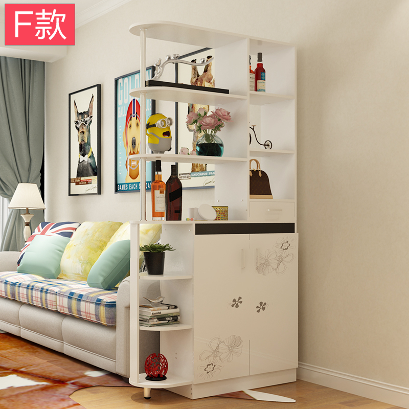 酒柜玄关柜现代简约阳台柜子储物柜双开隔断柜屏风柜客厅鞋柜 组装_F款80CM_框架结构