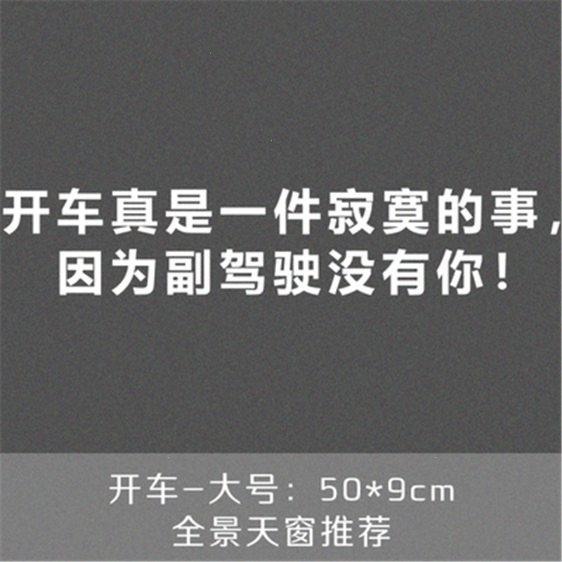 贴纸晚点遇见你开车真是一件寂寞的事定制文字装饰贴开车大号509cm