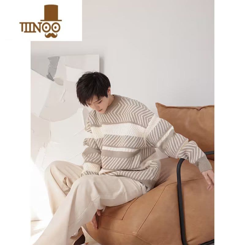 YANXU加厚毛衣男韩版潮流宽松日系针织衫冬季ins港风慵懒线衣外套图片