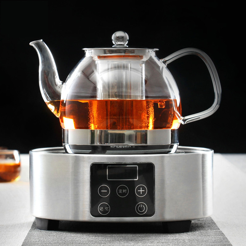 电磁炉玻璃烧水壶 玻璃茶壶带过滤网 纳丽雅电磁炉茶具平底壶燃气烧水壶 特价A款配4玻璃杯