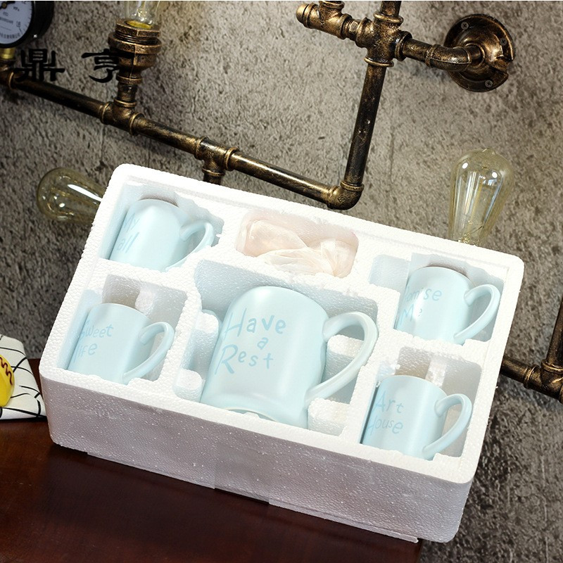 鼎亨白色咖啡杯茶具一套装陶瓷杯子欧式家用喝茶杯套杯喝水杯个性