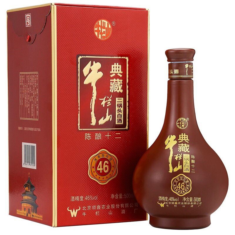 牛栏山二锅头典藏十二陈酿46度500ml*6瓶整箱装