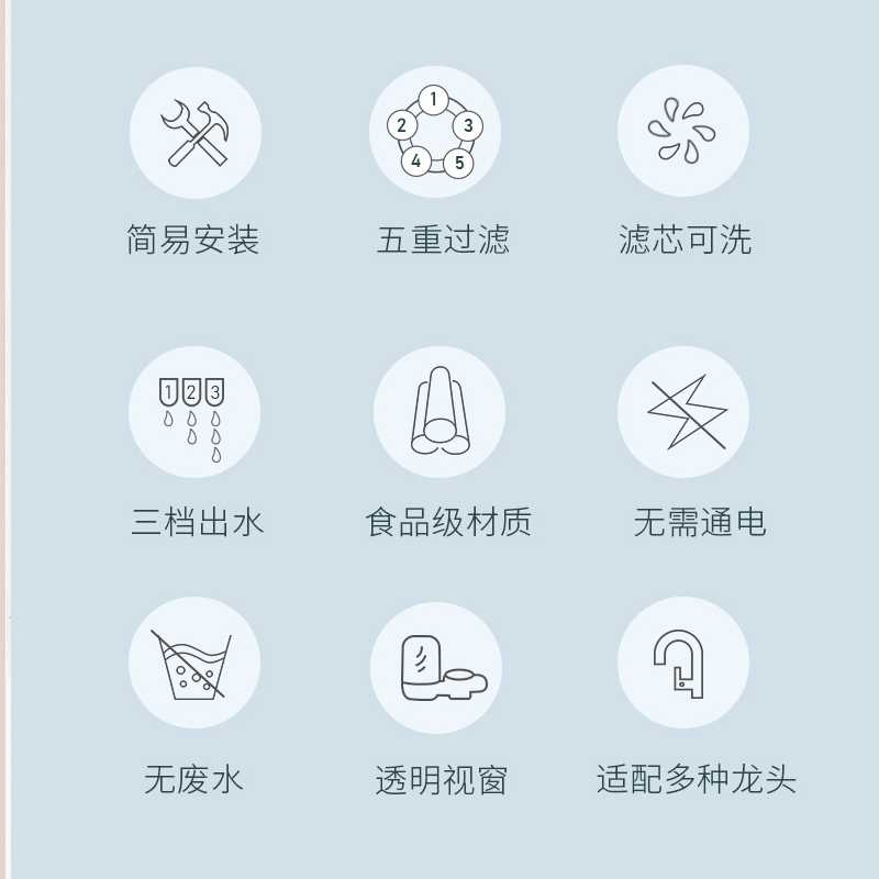 九阳(Joyoung)净水器家用 厨房水龙头过滤器 自来水净化器滤水器净水机JYW-T03升级款一机四芯