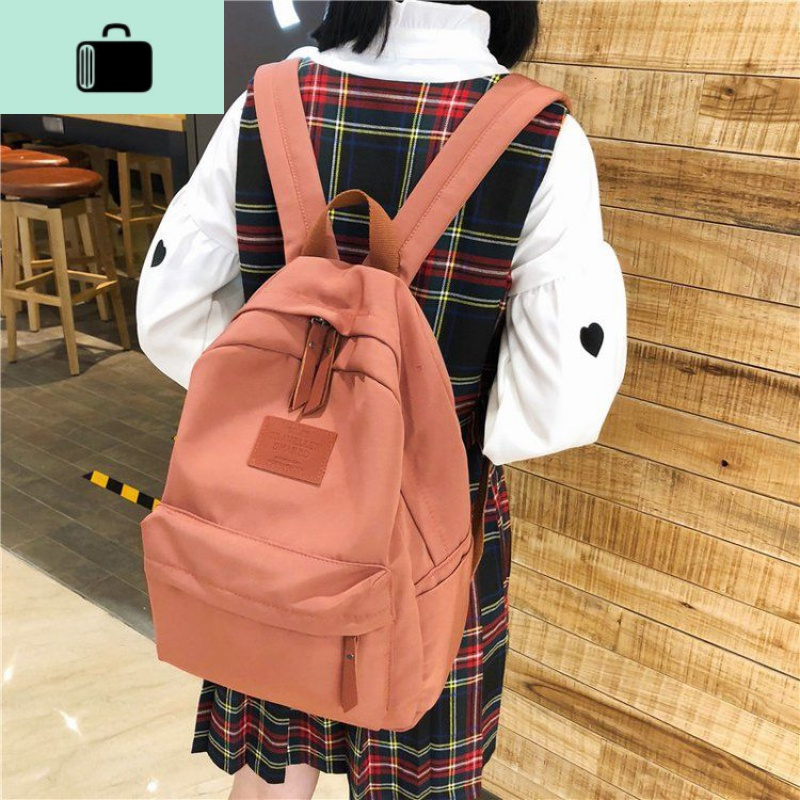 ins书包女学生韩版高中大学生潮牌校园简约软妹古着感背包双肩包NEW LAKE