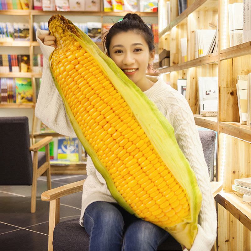 美帮汇创意仿真玉米抱枕靠垫靠枕床头办公室沙发个性腰靠午休枕头可拆洗图片