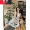 YIBUSHENG海柠甜妹~小清新甜美碎花吊带连衣裙女季小个子绑带短裙