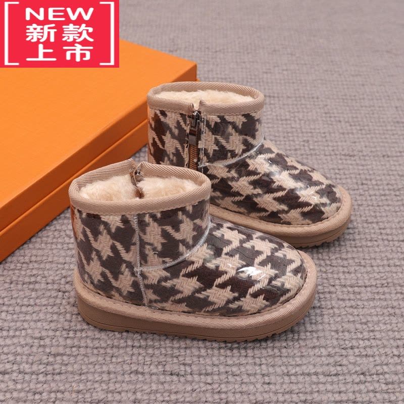 可莉允儿童雪地靴2022冬季新款男童靴子女童棉靴加绒加厚雪地棉防水防滑图片