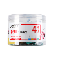 宝克(baoke) 彩色长尾票夹(41mm)BC1382 2筒装