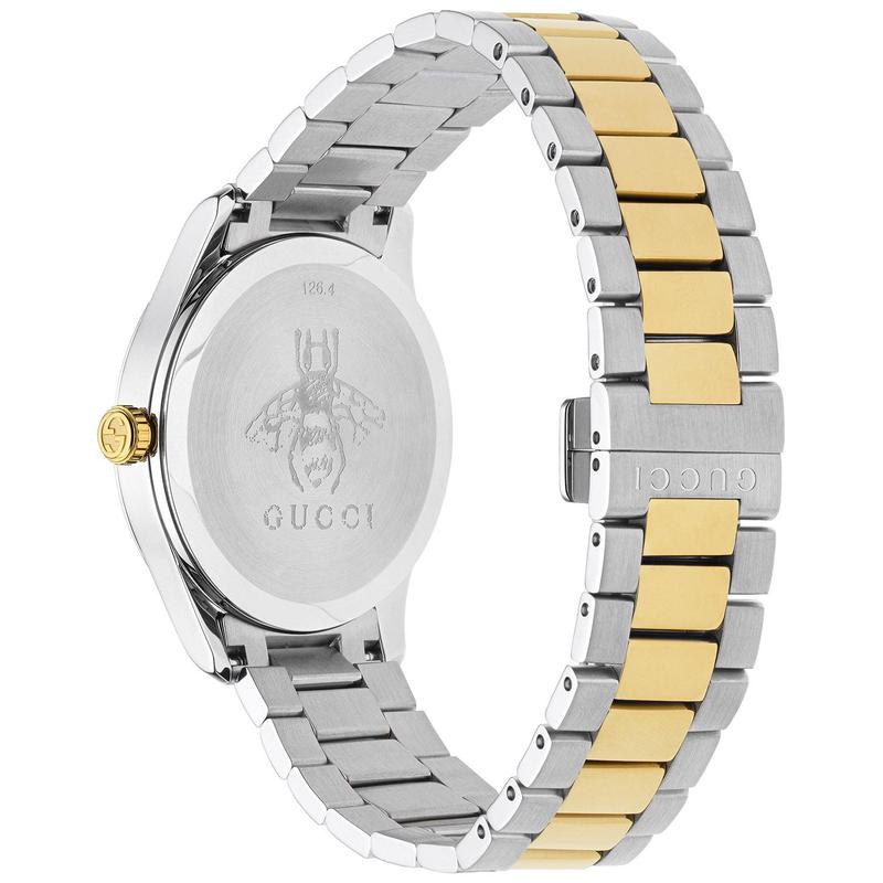 古驰Gucci石英男士双色不锈钢腕表38毫米商务休闲防水潮男手表高清大图