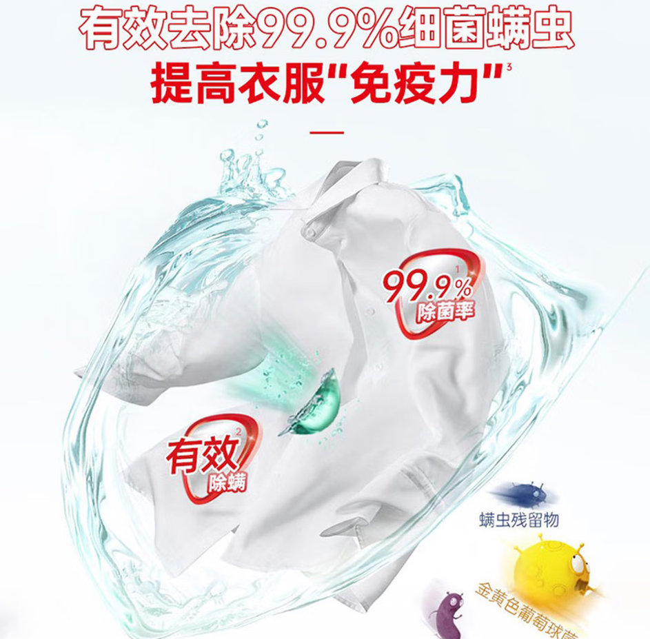 立白浓缩除菌倍净洗衣凝珠:除菌除螨、深层洁净。高清大图