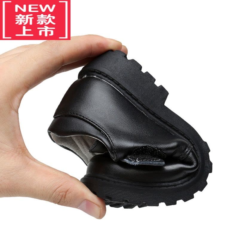 可莉允男童皮鞋黑色儿童演出鞋系带英伦风花童中小学生表演礼仪主持运动休闲鞋图片