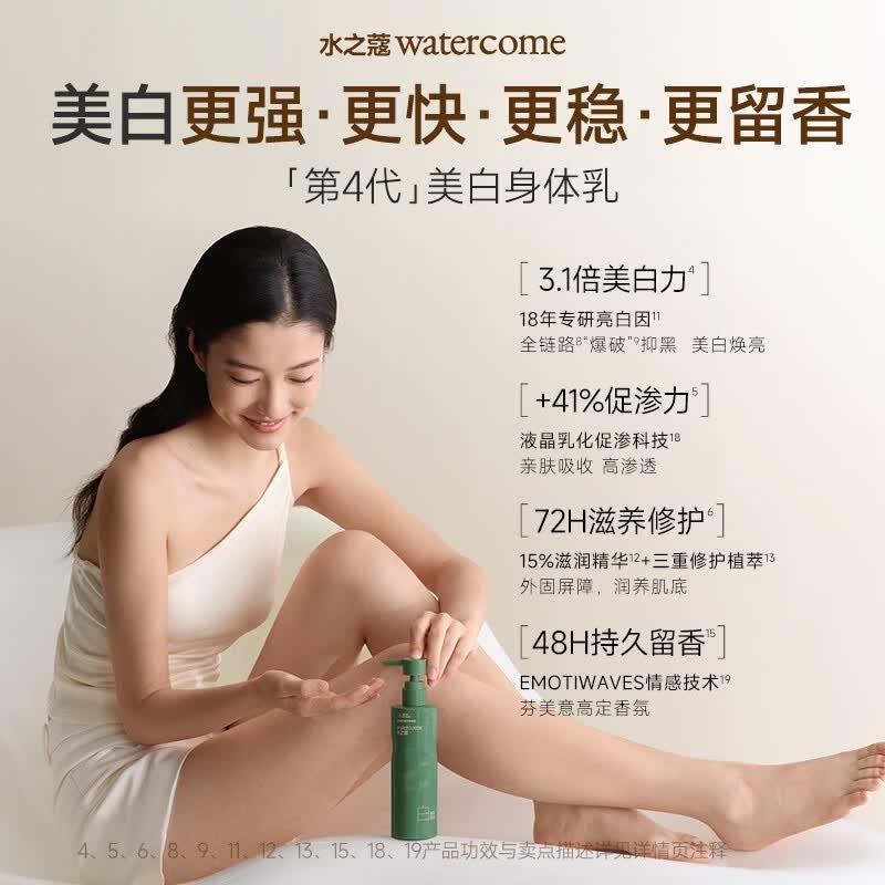 水之蔻美白透亮精华身体乳220g(月影白茶-新旧包装随机发货)_高清大图
