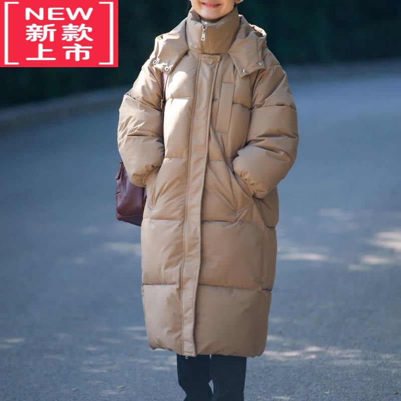 可莉允小原亲子装秋冬厚长款过膝棉服大童连帽棉衣外套母女装面包服图片