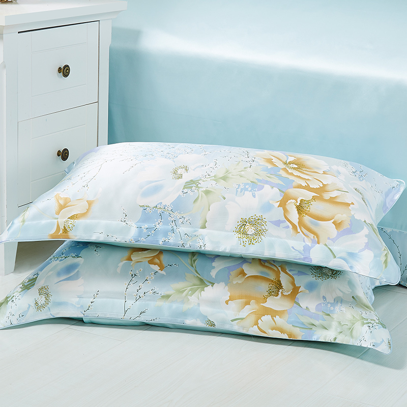 丝煌真丝枕套双面100桑蚕丝枕头套夏季印花婚庆情侣丝绸枕套单人