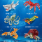 海洋世界帝王蟹龙虾章鱼鲨鱼组装模型儿童拼装积木玩具80045