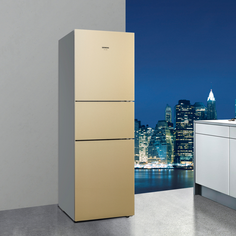 siemens西门子306升三门冰箱立体均匀保鲜风冷无霜家用小型冰箱kg32hs
