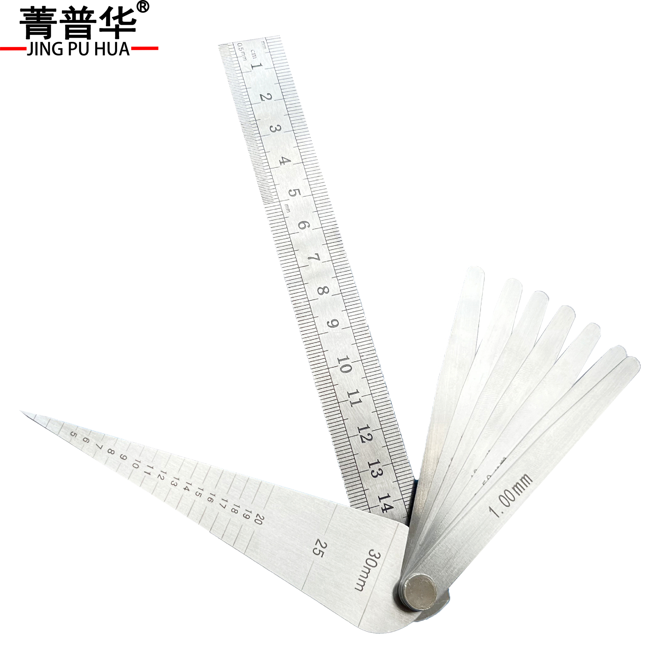 菁普华高精度不锈钢塞尺2-30mm,9尺片 把高清大图