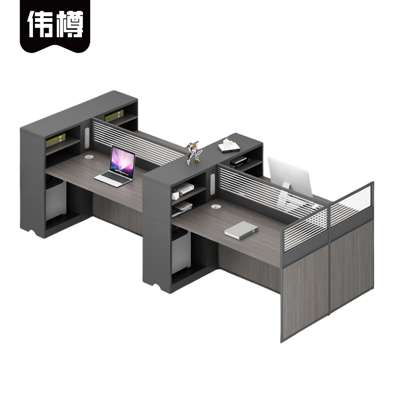 伟樽屏风办公桌四人位240*120*110cm张高清大图