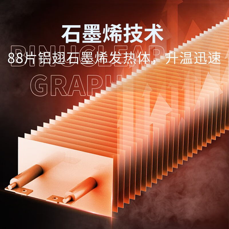 先锋 炭火踢脚线 DTJ-TH1R-JIOT 石墨烯踢脚线取暖器仿真火焰壁炉轻音电暖器 科技黑
