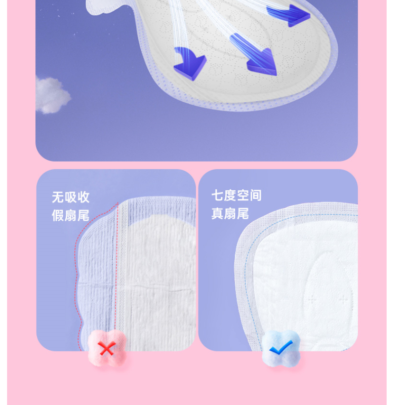 七度空间优雅系列超薄338mm*8片*5包(40片夜用组合)高清大图