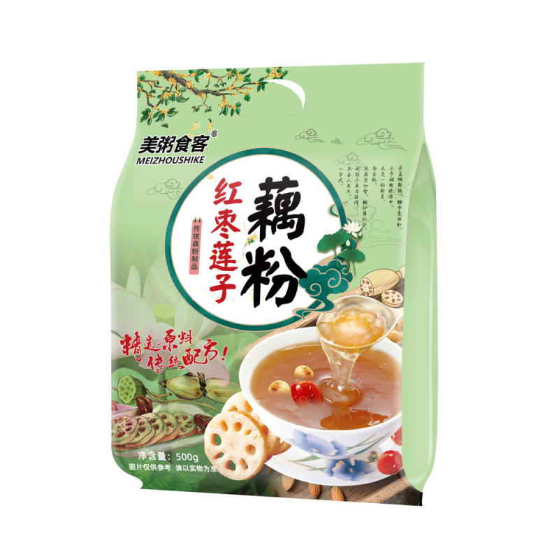 美粥红枣莲子藕粉500g/罐 手提大袋小袋装红枣莲子藕粉羹速溶颗粒