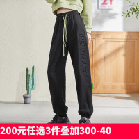 [2.5折价86元]唐狮春新款休闲裤女宽松束脚运动裤高腰显瘦显高卫裤潮流裤子
