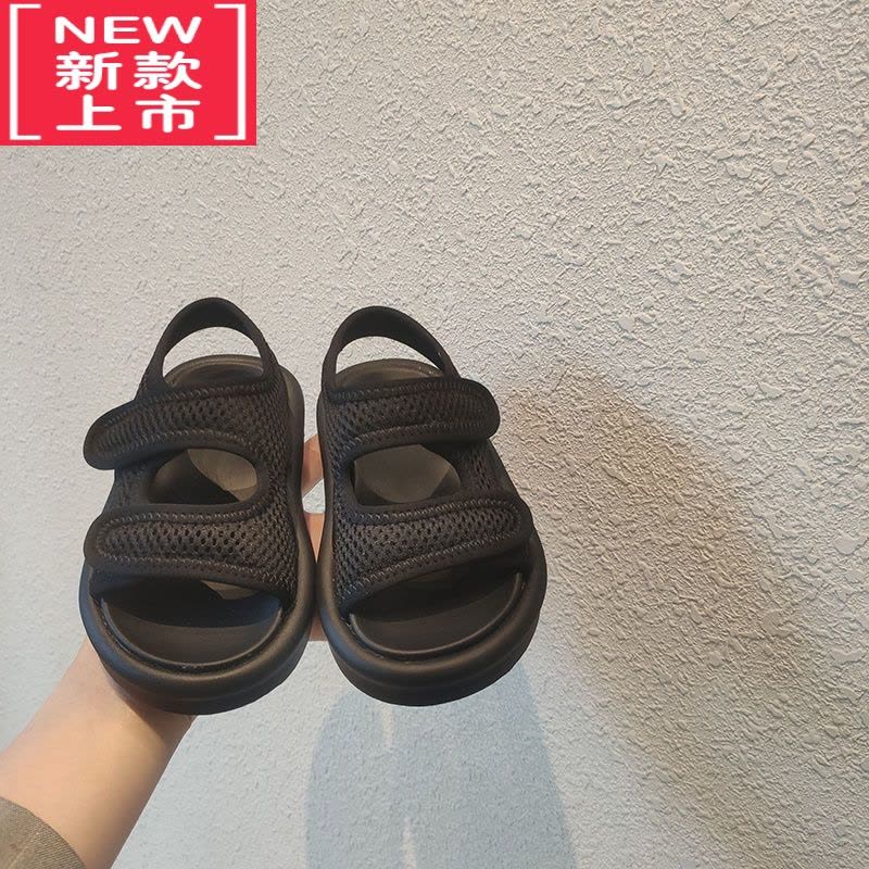 可莉允韩版儿童凉鞋宝宝魔术贴软底轻便防滑莱卡男女童百搭休闲沙滩凉鞋运动休闲鞋图片