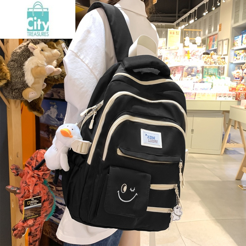 bangdou书包女初中生高中学生校园背包韩版潮小学生大容量减负轻便