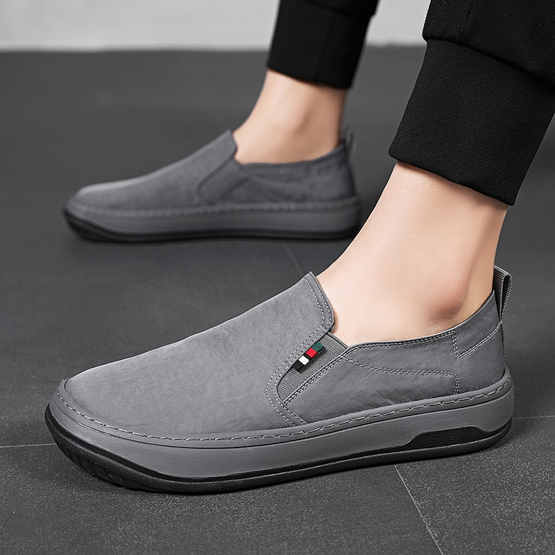 同款卡帝乐鳄鱼cartelo冰丝布一脚蹬男鞋休闲鞋男士潮流板鞋懒人鞋