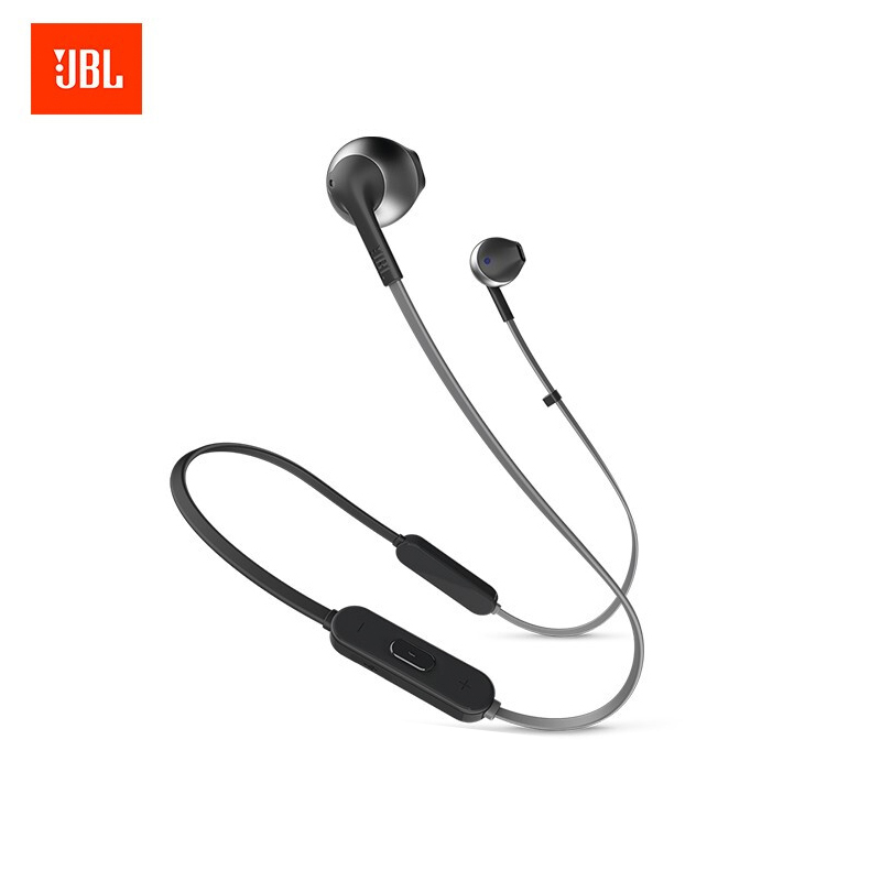 JBL TUNE205BT无线蓝牙耳机 运动耳机 T205BT半入耳式音乐耳机 通用苹果华为小米手机 曜石黑