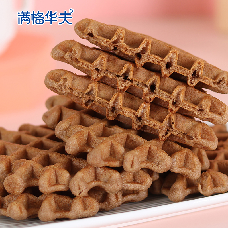 满格华夫阿华田麦芽可可味华夫饼干早餐代餐蛋糕点心468g/箱*3箱