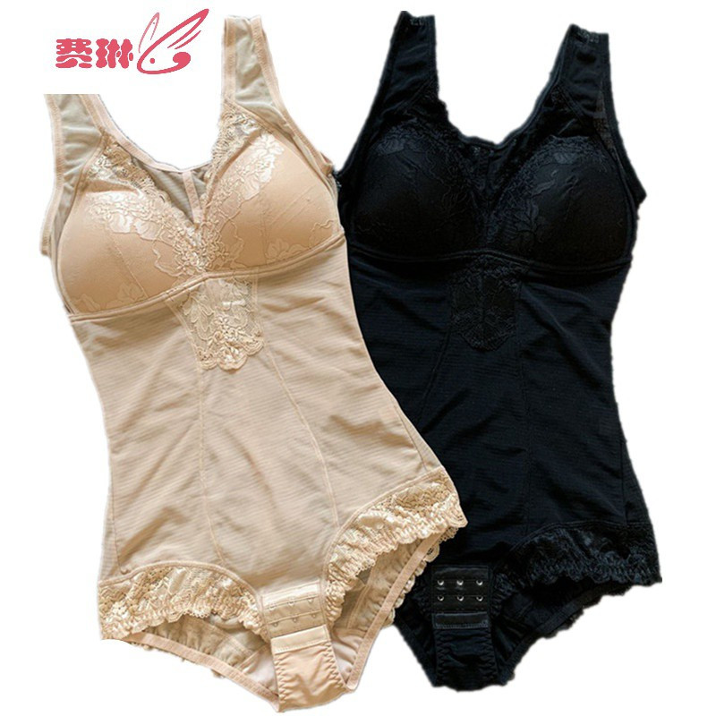 连体塑身衣收腹束腰加紧紧身衣带文胸背心连体束身内衣女 费琳塑身衣