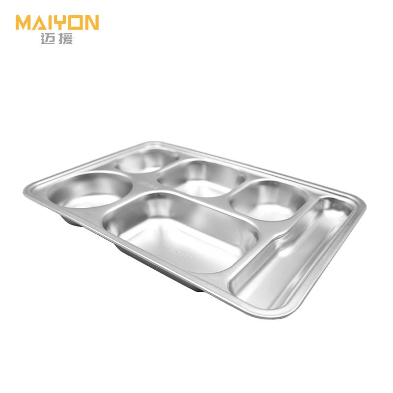 迈援 餐盘 304不锈钢特大加深 五格(带勺位) 个高清大图