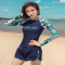 游泳衣闪电客女分体游泳馆保守长袖长裤潜水服女士温泉泳装