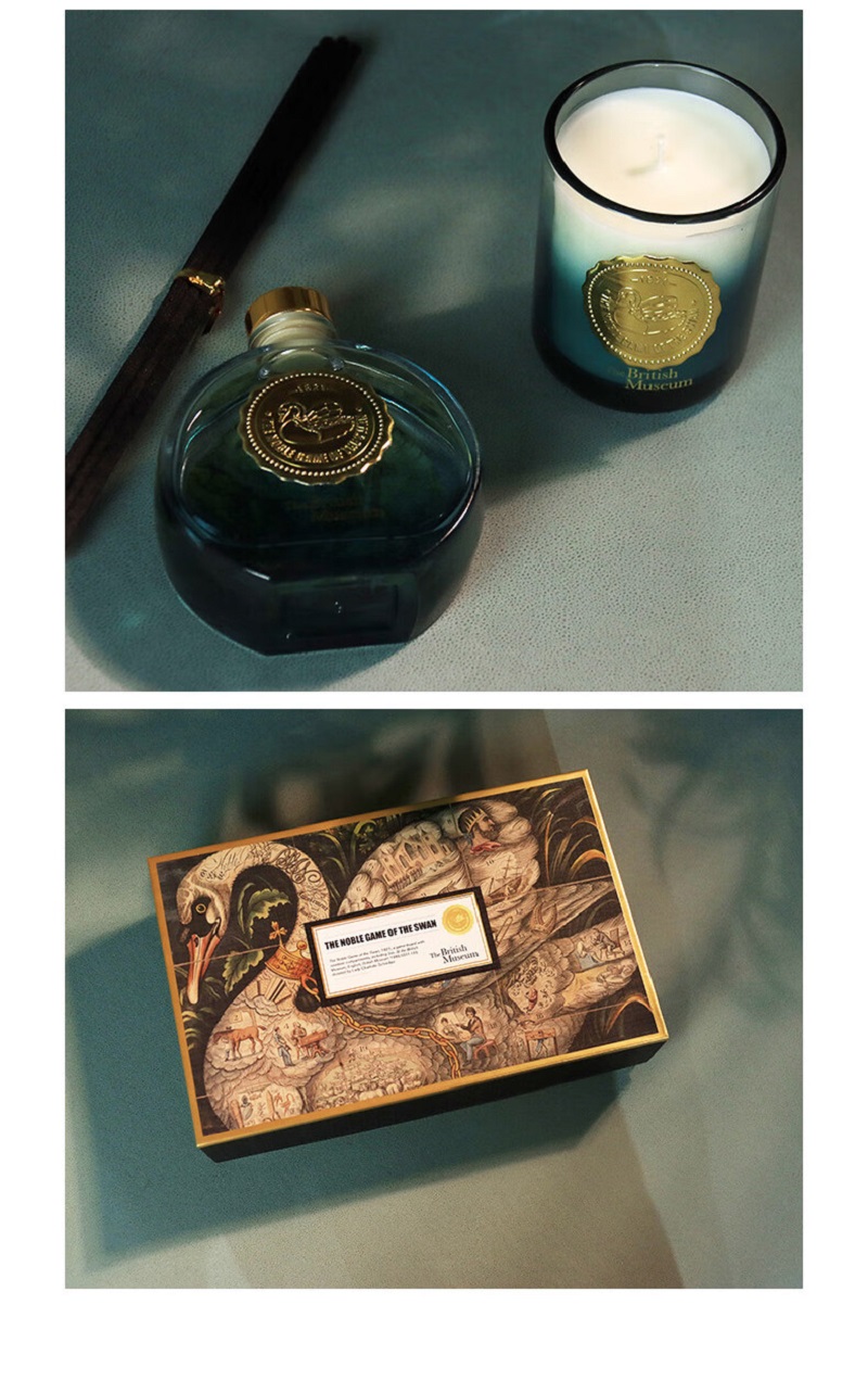 大英博物馆 香薰蜡烛 天鹅游戏棋盘系列香氛礼盒套装 白茶茉莉高清大图