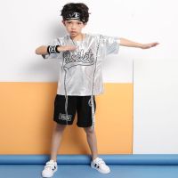 六一儿童节幼儿园表演出服装女亮片爵士舞蹈服装男童街舞练功套装 男童 110