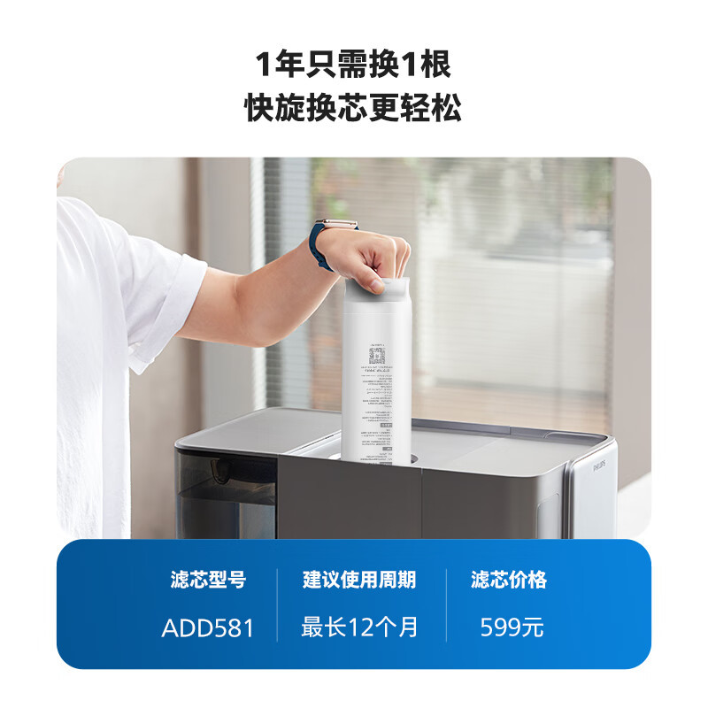 飞利浦(PHILIPS)饮水机净水器滤芯净饮一体机ADD8600/ADD6876/ADD6061原装滤芯ADD581