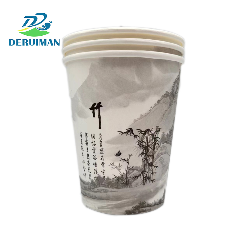 DERUIMAN一次性纸杯一次性杯子茶水杯高清大图