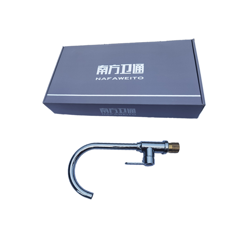 南方卫通 冷热混合水龙头 电镀金钻304厨房菜盆大弯5227水龙头+2根管子NF-030 个高清大图