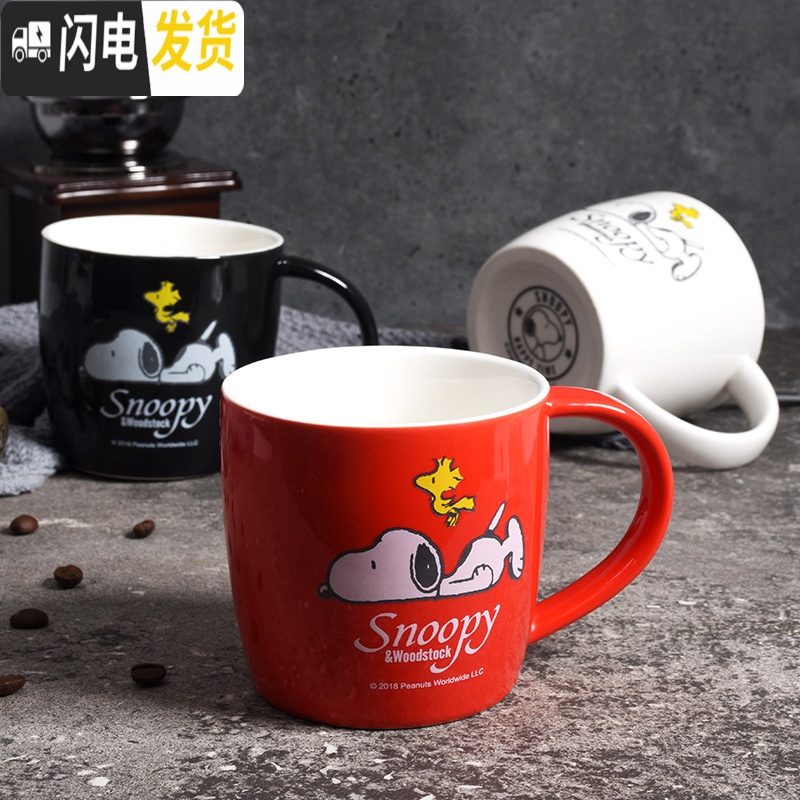 三维工匠陶瓷马克杯家用带盖勺水杯女创意个性潮流情侣可爱咖啡杯子高清大图