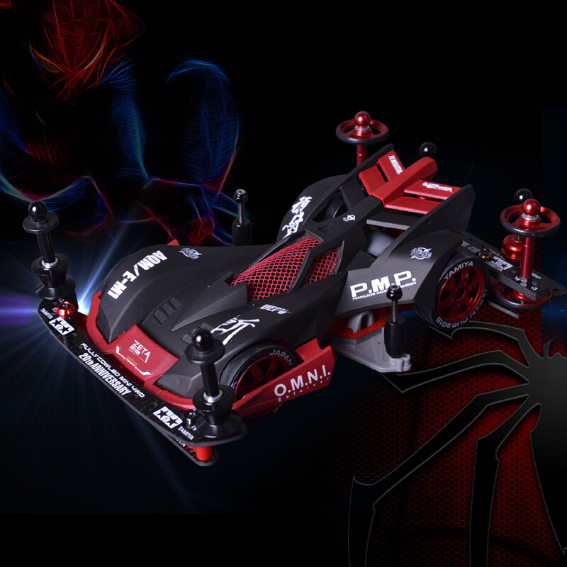 四驱车跑道拼装田宫改装迷你赛车mas2底避震四驱小子冲刺流星巨无霸黑