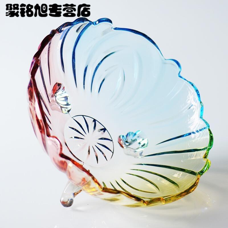 欧式水晶玻璃水果盘现代创意客厅家用茶几篮大号糖果干果沙拉盆简约