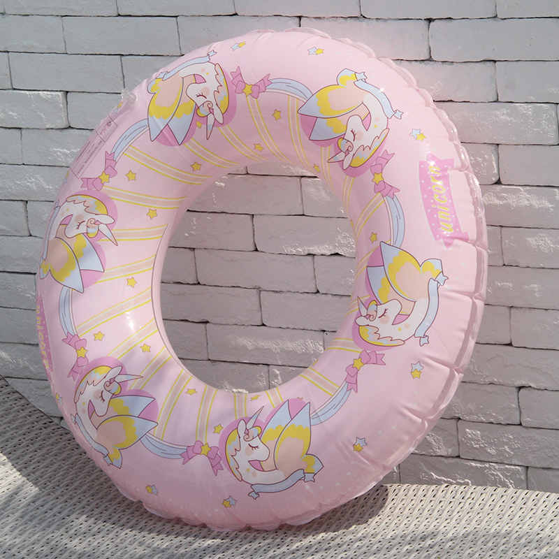 粉色独角兽加厚游泳圈天蓝色可爱游泳圈小女孩游泳圈