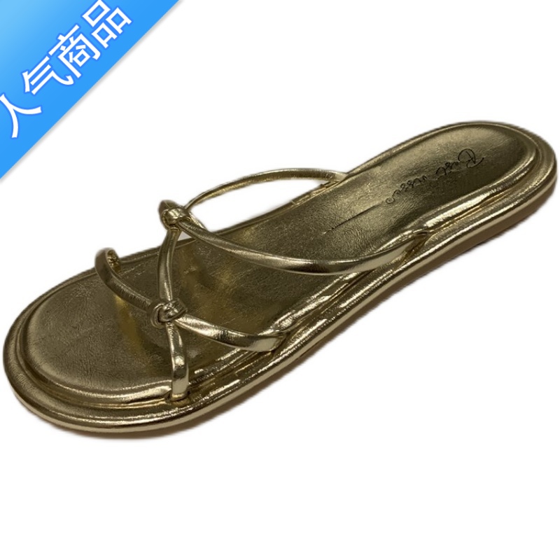 SUNTEK法式小凉拖外穿女鞋2023年春夏新款软底细带仙女风配裙子银色凉穿高清大图