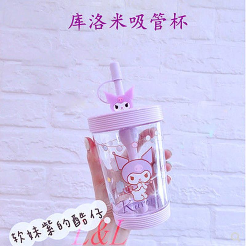 玉桂狗吸管杯 三丽鸥吸管杯缤纷随行杯MINISO玉桂狗卡通库洛米水名创优品杯子