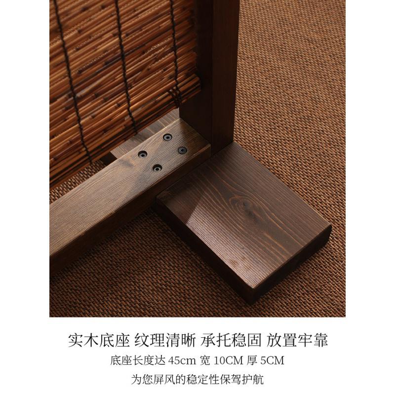 BONJEAN茶室屏风隔断实木玄关客厅现代简约中式酒店咖啡厅芦苇卷帘座屏高清大图