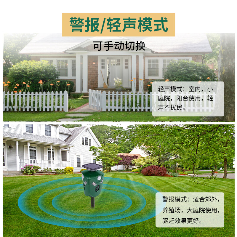 建玖驱猫驱狗神器黄鼠狼驱赶器 太阳能户外超声波驱赶AR16-B(单位:台)高清大图