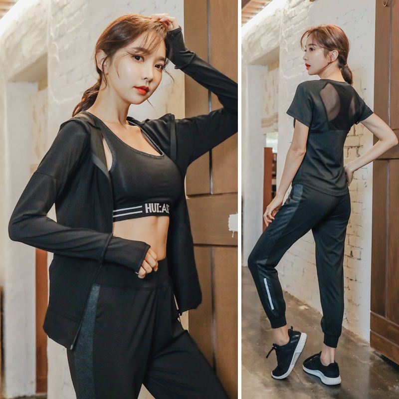 瑜伽服女健身服夏季健身衣服宽松大码健身房跑步运动套装女晨跑服